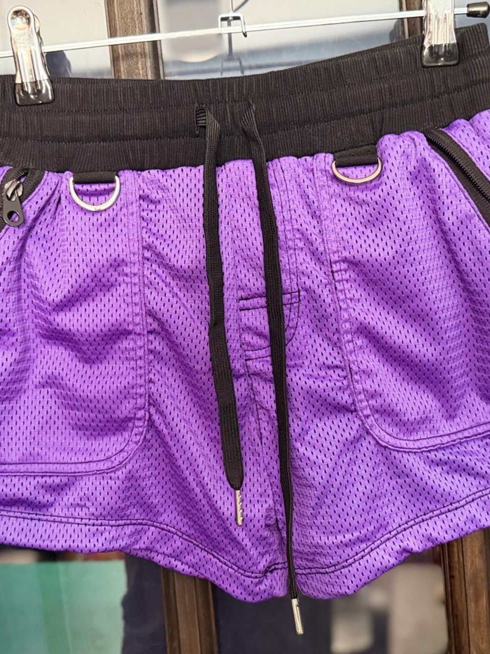 Breedwell Men's Athletic Purple Training Shorts with Drawstring Waist - Picture 3 of 7